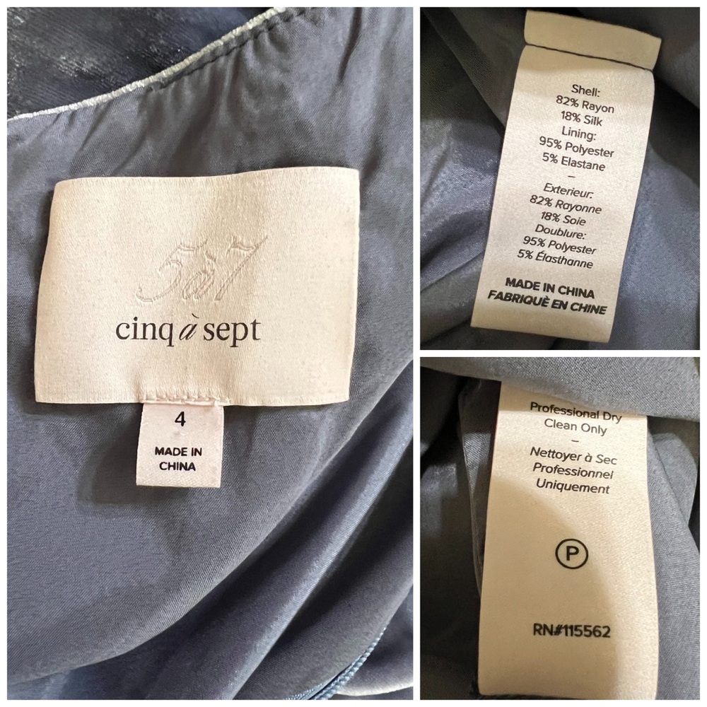 CINQ À SEPT Rebeka Gathered Velvet Mini Dress womens size 4 - Picture 5 of 11